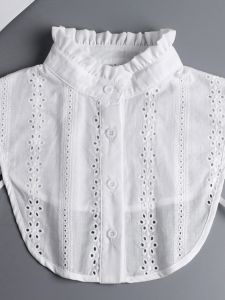 Pure Cotton Easiest for Match Fake Collar Shirt Womens Shirt Fake Collar Autumn and Winter White Black Jacquard Fake Collar Fake Collar