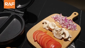 Máy Làm Bánh Đa Năng RAF Sâu Lòng – Nướng Pizza Crepe Sandwich Gia Nhiệt 2 Mặt