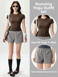 Quick-drying Sports Set Running Training Yoga Shorts Sleeve