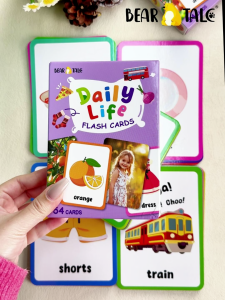 BEAR TALE Early Education Flashcards Set Daily Life Theme Toddler English Enlightenment Flashcards 54pcs