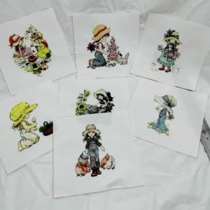 Vải Canvas Cotton Nhuộm Tay Họa Tiết Gia Đình Thỏ Hoạt Hình Anime Dùng Để May Vá Làm Bìa Sách Trang Trí DIY
