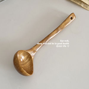 Large Wooden Soup Spoon Ins Home Japanese Style Real Wood Hot Pot Spoon Porridge Spoon Rice Noodle Spoon Big Size Wood Spoon