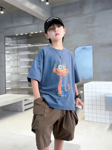 Áo Thun Ngắn Tay Mùa Hè Cho Bé Trai Bé Gái In Hình Năng Động Cổ Tròn | JJ Kids Fashion