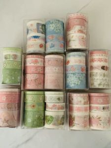 Sakura Series Paper Tape for Bullet Journals Floral Ocean Design Adhesive Tape Cultural Business Supplies Sticker