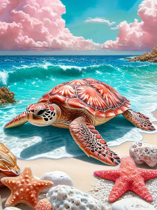 Huacan Diamond Painting Sea Turtle Seaside Diamond Mosaic Animal Landsacape New Collection Rhinestone Pictures