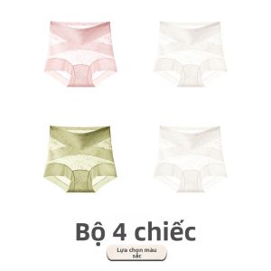 Quần lót nữ MiiOW vải cotton ren lưng cao không đường may kháng khuẩn