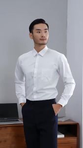 New High Quality Pure Cotton Men Dress Long Sleeve Shirt Solid Male Regular Fit Stripe Business Social Shirt White S-8XL