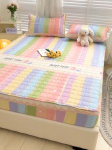 Abraca Dabra High Quality Brushed Mattress Protector Quilted Sheets Soft Breathable Mattress Cover Fitted Sheet Thickened Cotton Mattress Topper