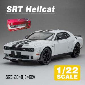 LEO 1:22 Dodge Charger SRT Hellcat Metal Alloy Toys Car Model Diecast Vehicle For Boys Kids Simulation Sound Light Effect Gift Hobbies Collection