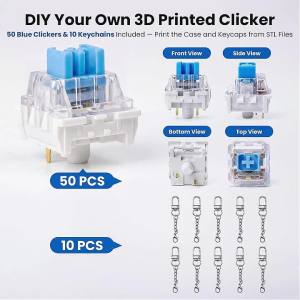 Công Tắc Bàn Phím Cơ Kiểu 3 Chân Clicky Tiếng Bấm Sắc Nét Bền Bỉ Dành Cho Đồ Chơi In 3D - Bộ Bấm Bàn Phím Dành Cho Đồ In 3D
