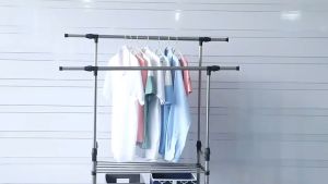 ราวแขวนผ้า บาร์เดี่ยว-บาร์คู่ ราวแขวนผ้ามีล้อ ราวแขวนผ้าสแตนเลส ปรับระดับได้ - ราคา วันนี้