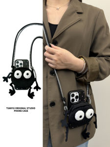 Tianyu Coal Ball Man Coin Purse Crossbody Strap for Apple 16 iPhone 15 pro Colorful Polka Dot 14 Retro 16 pro Max Portable Back Clip 12 pro Cute 15 Travel 13