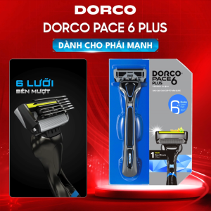 DORCO PACE 6 PLUS - Dao Cạo Râu Hàn Quốc 6 Lưỡi - Hộp Gồm 1 Cán và 1 Đầu Cạo