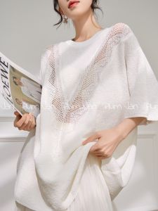 PlumJan | Áo Thun Mỏng Đan Ren Thời Trang Mùa Hè