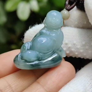 Wood & Water Power Duo 🌱💧 Natural Type A Jadeite Buddha | Zi Wei Dou Shu Career Luck (Sku: pendant449)