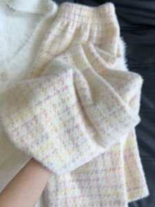 Quần Ống Rộng Kẻ Caro Cổ Điển Pháp Cạp Cao Cho Nữ Mùa Thu Đông Quần Ống Đứng Ôm Vừa Vặn Có Dây Rút Thường Ngày