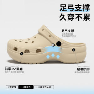 5CM厚底EVA洞洞鞋女夏外穿防滑网红增高踩屎感包头沙滩鞋