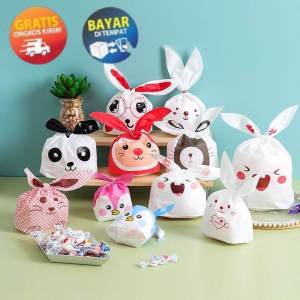 KENZY - KP203 37x24CM PLASTIK GOODIEBAG BESAR BINGKISAN SOUVENIR SNACK GOODIE BAG ULANG TAHUN ANAK RABBIT PLASTIC BAG LUCU KANTONG PLASTIK