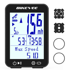 Rechargeable Type-C Wireless Bike Computer MPH KM/H Multilanguage GPS Bicycle Speedometer Odometer Stopwatch Cycling Accessories