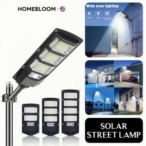 HOMBELOOM-Solar street light 8000W Solar light outdoor waterproof IP67 original solar ultra-bright LED street light with motion sensor for Yard Patio Garden Garage Steps Deck Christmas decorative lights