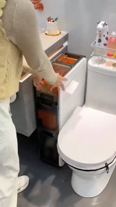 JIVARA กล่องเก็บของ ชั้นวางของในที่แคบ กล่องพลาสติกจัดเก็บเอนกประสงค์ ชั้นวางของ แบบมีล้อเลื่อน กันน้ำกัน ตู้เก็บของ ตู้เก็บของแบบหลายชั้น