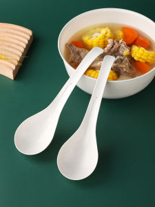 Thickened Food Grade Rice Hull Spoons Outdoor Picnic Tableware Small Soup Spoons Disposable Cutlery Set for Home Use