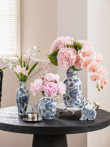 Bình Hoa Gốm Sứ Trang Trí Vẽ Tay Theo Phong Cách Trung Hoa Mới Trang Trí Phòng Khách Bàn Ăn Quầy Lễ Tân Giá Trưng Bày Đồ Cổ