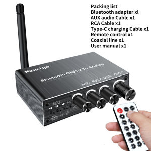 Kebidumei | Bluetooth 6.0 Audio Receiver 3.5mm AUX RCA Coaxial USB U-Disk Karaoke Stereo Wireless Adapter IR Control For Car Speaker PC