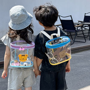 Kids Backpack 2024 New Arrival Fashion Summer Plastic Transparent Backpack Western Style Cute Male and Female Baby Outing Bag