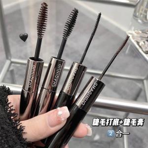 Mascara Double-Ended 2-in-1 กันน้ำ ติดทนนาน หนาขึ้น ยาวขึ้น ดูดซับความชื้น ป้องกันการหลุดร่วง ลิปสติก สำหรับใช้ในบ้าน