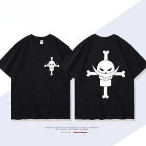 Bandai | ONE PIECE Animation Derivatives White Beard Edward·Newgate Printed Short Sleeve T-shirt Mens Womens Fashion Loose Cotton Top
