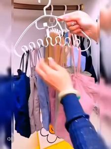 5pcs Wave hanger Non-slip Space Saving Plastic Closet Organizer Storage Hangers Multi-port Support Hangers Adult/Child Hanger JVL