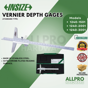 INSIZE VERNIER DEPTH GAGE (base length 100mm)  1240-1501/1240-2001/1240-3001
