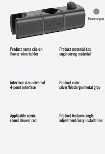 Punch-Free Shower Bracket Bracket Adjustable Lifting Rod Shower Accessories Shower Head Fixed Base  Bathroom Convenient Tool Bathroom Accessories