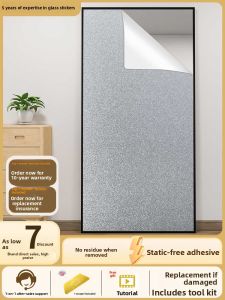 Non-Glue Static Frosted Privacy Bathroom Vanity Mirror Sticker Large Size Transparent PVC Film for Home Decorations