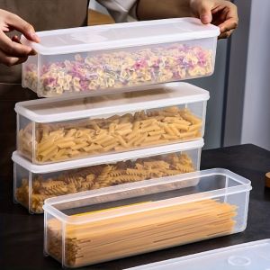 Airtight pasta container with lid spaghetti storage box kitchen food storage box for removing rectangular cereal jars