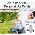 AirTamer A302 Lithium Battery Operated Personal Portable Travel Air Purifier Virus Prevention Technology Digital Mask Negative Ions Generator  Purifies Air Eliminating Germs, Dust, Bacteria, Allergens, Dustmites, Mold, VOCs. 