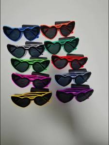Wireless-driven Hearts led Glowing Glasses Party Performance ktv Bar disco atmosphere flash props online celebrity led Glowing G
