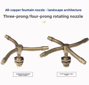 Full Copper Rotating Spray Nozzle 360 Degree Automatic Circle Sprinkler Lawn Garden Cooling Water Spray Three Fork Four Fork Nozzle