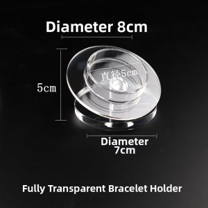 Acrylic Display Stand Jewelry Bracelet Chain Showcase Holder Organic Glass Polyester round Shape Transparent for Gemstone