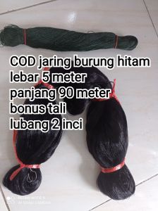 jaring burung hitam lebar 5 meter panjang 90 meter bonus tali untuk burung emprit dll
