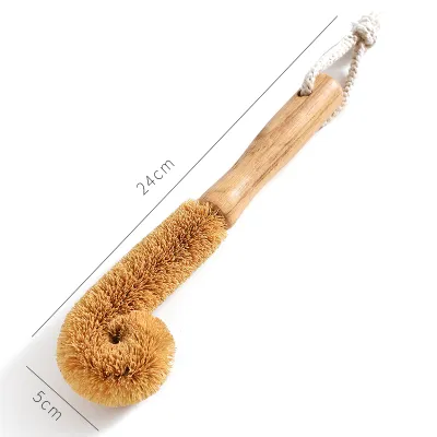 SP SAUCE | Natural Coconut Fiber Bottle Cleaning Brush Long Handle Stiff Bristles