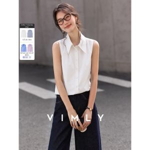 Vimly | Áo Măng Tô Không Tay Có Cổ Màu Đào Cho Mặc Đi Làm