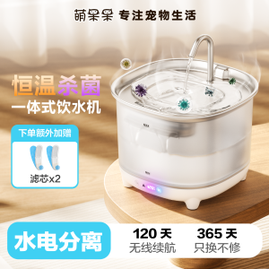 Cute Cat Drinking Fountain Wireless Automatic Pet Water Dispenser Constant Temperature Heating Antibacterial Circulating Water