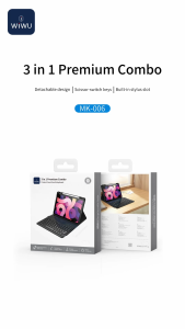 WIWU 3 in 1 Keyboard Case+Pencil for iPad (A16)11th Gen/iPad 10th Gen Case Soft TPU Back Cover with Magnetically Detachable Bluetooth Keyboard for Ipad Pro13 2024