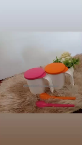 Tupperware แก้วน้ำสีขาว+ช้อน รุ่น illumina mug with spoon ขนาด 350ml (1ใบ) (เลือกสีได้)