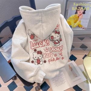 SUOSHE | Cute Kitty Print Hoodie for Men and Women