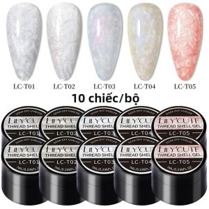 Bộ Sơn Gel Móng Tay LILYCUTE 7ml 10 Màu Bộ Sơn Móng Tay Màu Tím Ngọc Trai Bán Vĩnh Cửu Tẩy Được Bằng Đèn UV/LED Dùng Cho Làm Móng Nghệ Thuật