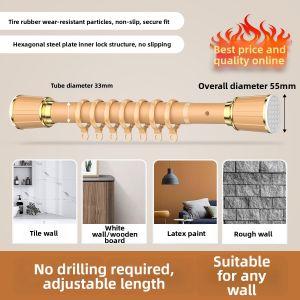 MOLORE | No-Drilling Adjustable Rod Roman Curtain Rod