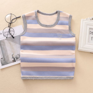 Thickened Fleece Baby Vest Underwear for Boys And Girls Warm Base Layer Top Autumn Winter Children Clothes round Neck Pullover